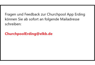 Kontakt Mail zu Churchpool Erding